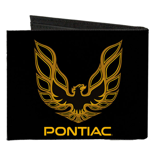 Buckle-Down Canvas Bi-Fold Wallet - Firebird PONTIAC Logo Black Golds