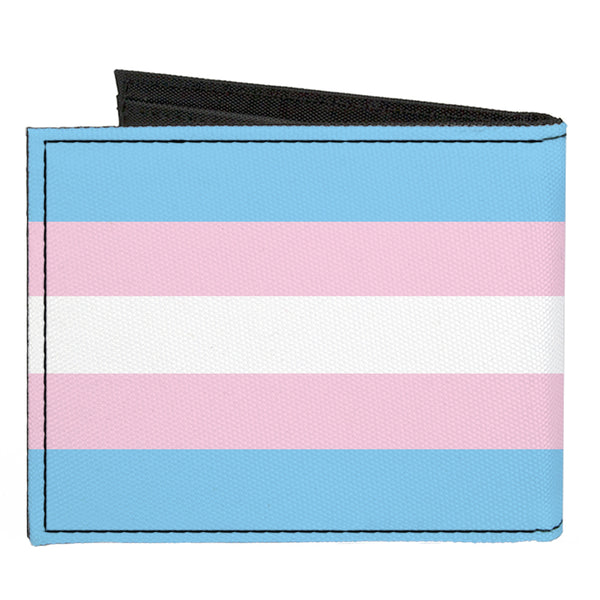 Buckle-Down Canvas Bi-Fold Wallet - Flag Transgender Baby Blue Baby Pink White