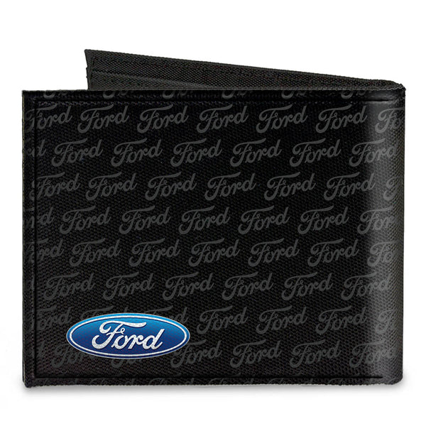 Buckle-Down Canvas Bi-Fold Wallet - Ford Oval CORNER W/Text