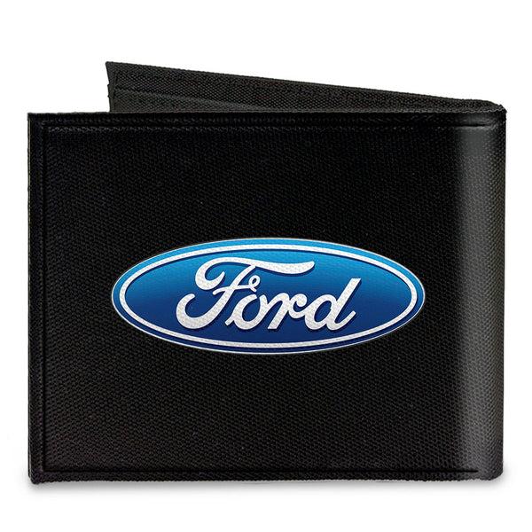 Buckle-Down Canvas Bi-Fold Wallet - Ford Oval Logo CENTERED