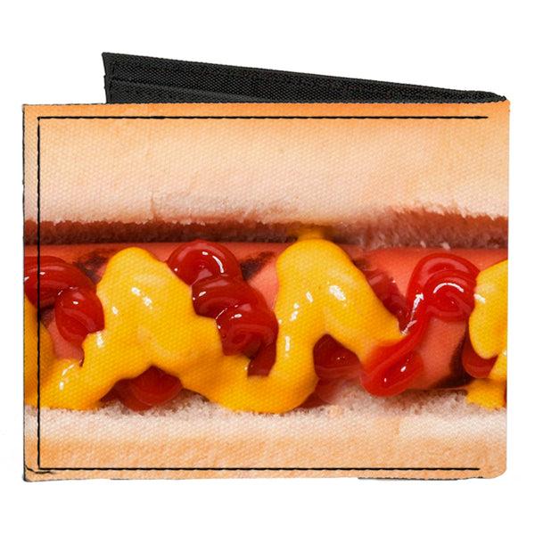 Buckle-Down Canvas Bi-Fold Wallet - Hot Dog W Mustard & Ketchup Vivid