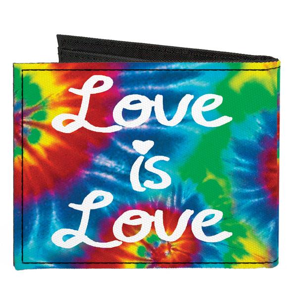 Buckle-Down Canvas Bi-Fold Wallet - LOVE IS LOVE BD Tie Dye White