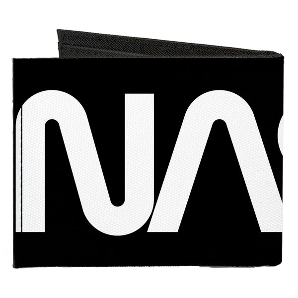 Buckle-Down Canvas Bi-Fold Wallet - NASA Text Black White