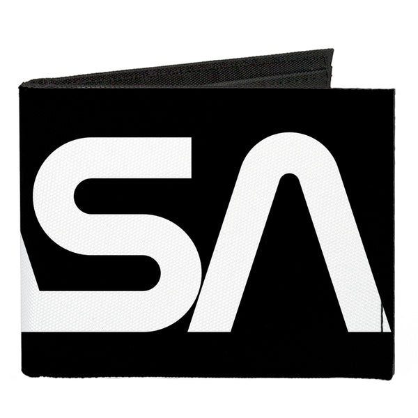 Buckle-Down Canvas Bi-Fold Wallet - NASA Text Black White