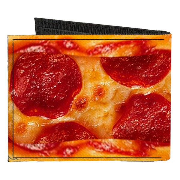 Buckle-Down Canvas Bi-Fold Wallet - Pepperoni Pizza W Crust Vivid