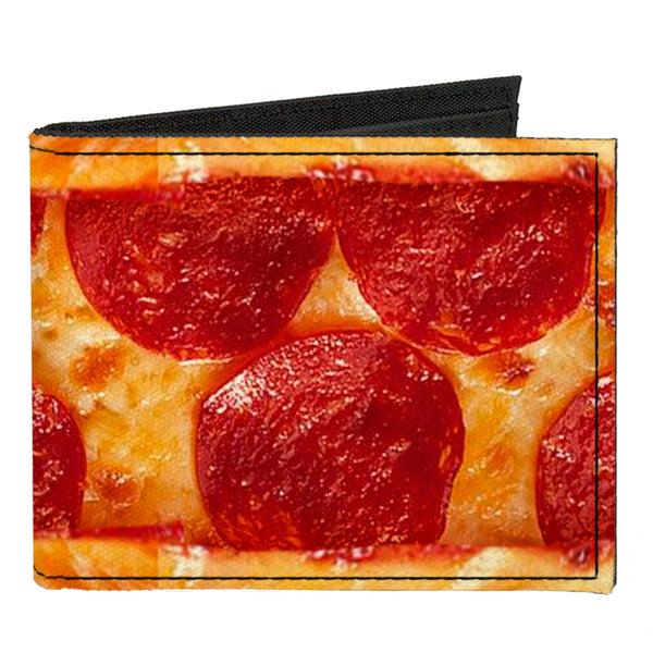 Buckle-Down Canvas Bi-Fold Wallet - Pepperoni Pizza w Crust Vivid