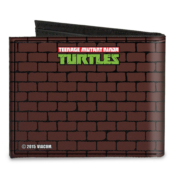 Buckle-Down Canvas Bi-Fold Wallet - Rocksteady & Bebop Pose + TMNT Logo Bricks