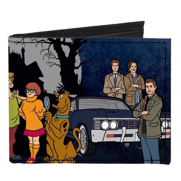 Buckle-Down Canvas Bi-Fold Wallet - SCOOBYNATURAL Scooby Doo Supernatural 8-Character Group Pose2