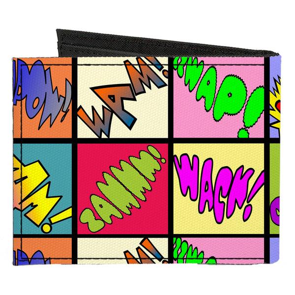 Buckle-Down Canvas Bi-Fold Wallet - Sound Effect Checkers Multi Color