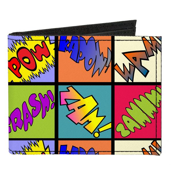 Buckle-Down Canvas Bi-Fold Wallet - Sound Effect Checkers Multi Color
