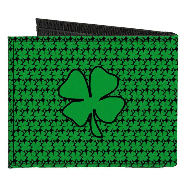 Buckle-Down Canvas Bi-Fold Wallet - St. Pat's Clovers Green