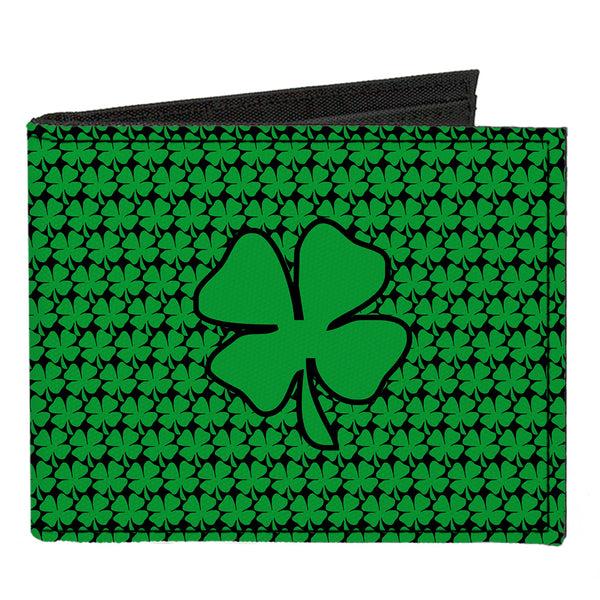 Buckle-Down Canvas Bi-Fold Wallet - St. Pat's Clovers Green