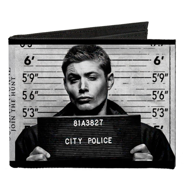 Buckle-Down Canvas Bi-Fold Wallet - Supernatural Dean + Sam Mug Shots Grays Black White