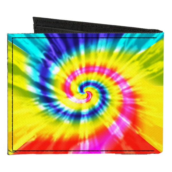 Buckle-Down Canvas Bi-Fold Wallet - Tie Dye Spiral Multi Color