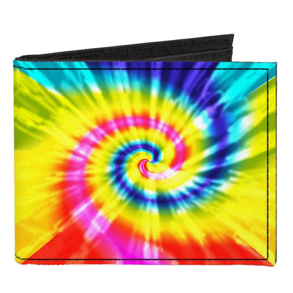 Buckle-Down Canvas Bi-Fold Wallet - Tie Dye Spiral Multi Color