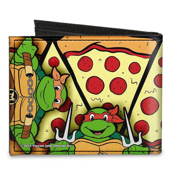Buckle-Down Canvas Bi-Fold Wallet - TMNT Turtle Battle Poses Pizza