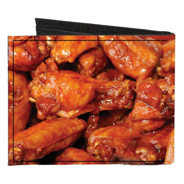 Buckle-Down Canvas Bi-Fold Wallet - Vivid Hot Wings Stacked
