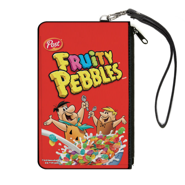 Buckle-Down Canvas Zipper Wallet - LARGE - FRUITY PEBBLES Fred Flintstone and Barney Rubble Cereal Box Replica Bright Red