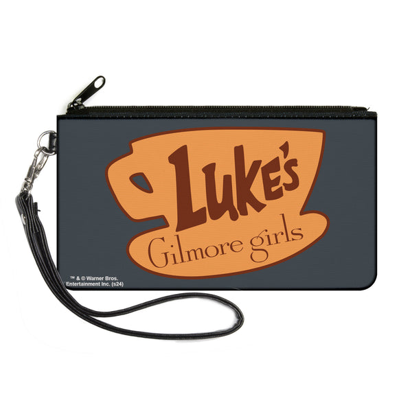 Buckle-Down Canvas Zipper Wallet - LARGE - GILMORE GIRLS LUKE'S Coffee Cup Icon Gray/Browns