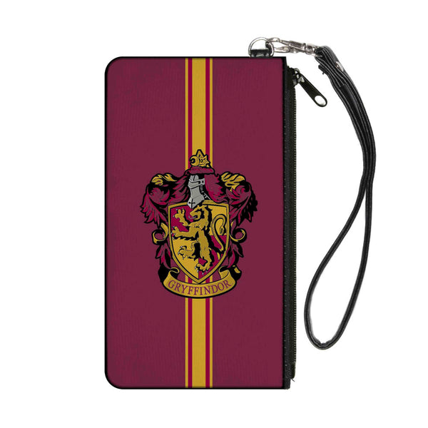 Buckle-Down Canvas Zipper Wallet - LARGE - GRYFFINDOR Crest Vertical Stripe Burgundy Gold