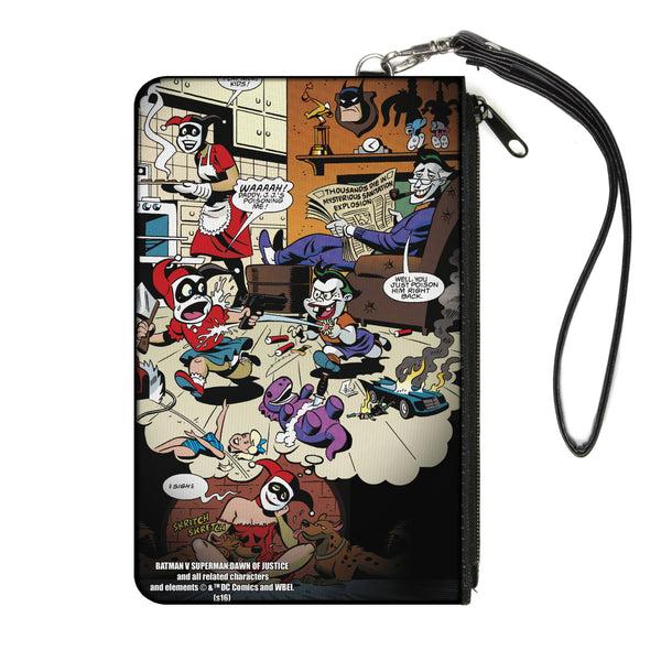 Buckle-Down Canvas Zipper Wallet - LARGE - Mad Love Harley Quinn Family Life Dreaming Scene w/Joker & Kids