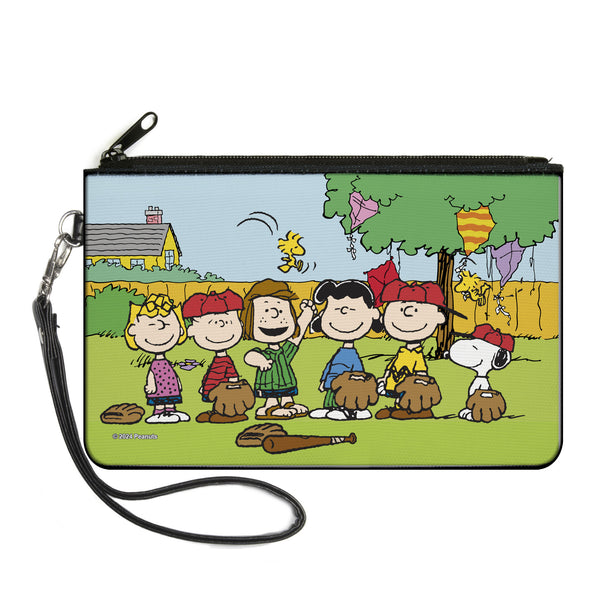 Buckle-Down Canvas Zipper Wallet - LARGE - Peanuts Gang Backyard Baseball Group Pose