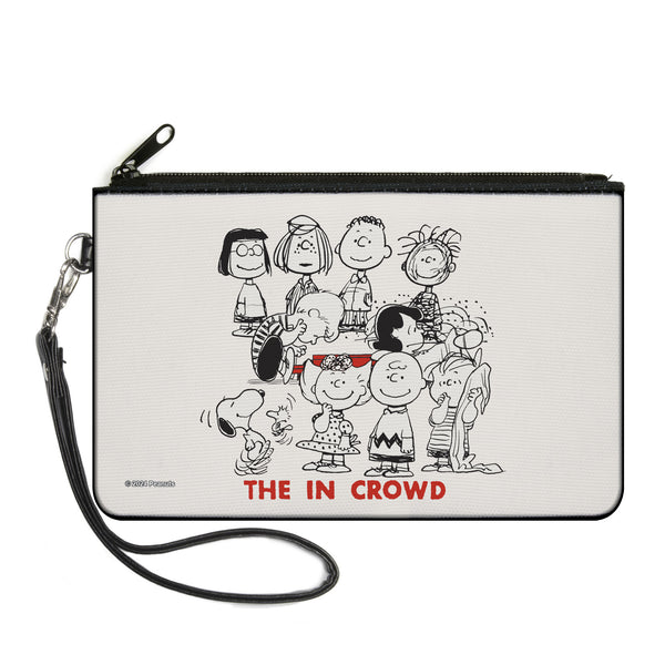Buckle-Down Canvas Zipper Wallet - LARGE - Peanuts Gang THE IN CROWD Group Pose White/Black/Red