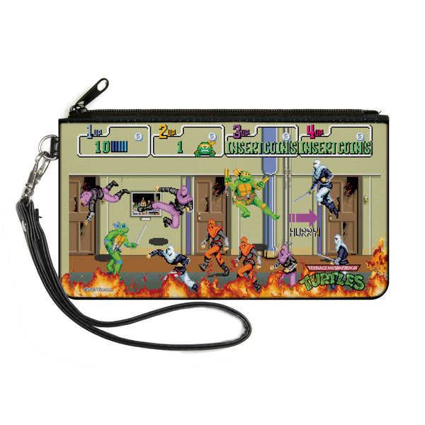 Buckle-Down Canvas Zipper Wallet - LARGE - Teenage Mutant Ninja Turtles 8-Bit Video Battle Scene