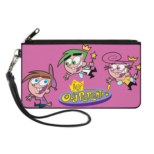 Buckle-Down Canvas Zipper Wallet - LARGE - THE FAIRLY ODDPARENTS Timmy with Cosmo and Wanda Group Pose Pink