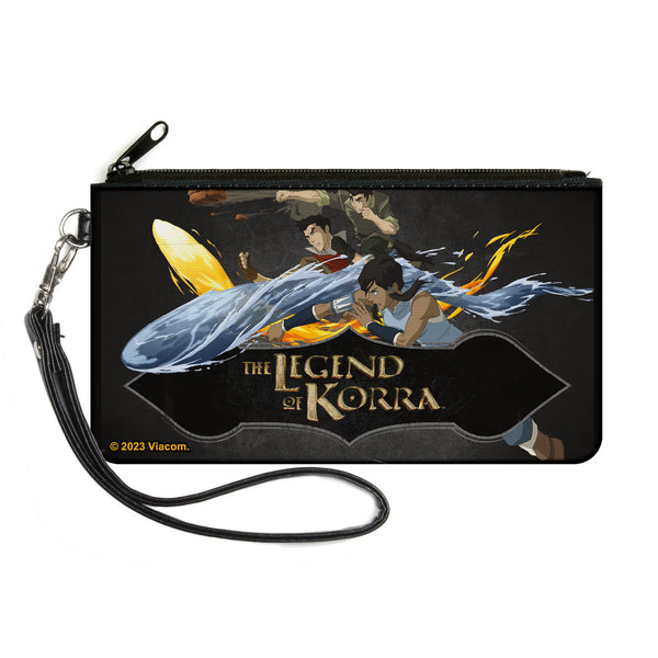 Buckle-Down Canvas Zipper Wallet - LARGE - THE LEGEND OF KORRA Group Bending Pose and Logo Black Buckle-Down Canvas Zipper Wallet - LARGE - THE LEGEND OF KORRA Group Bending Pose and Logo Black