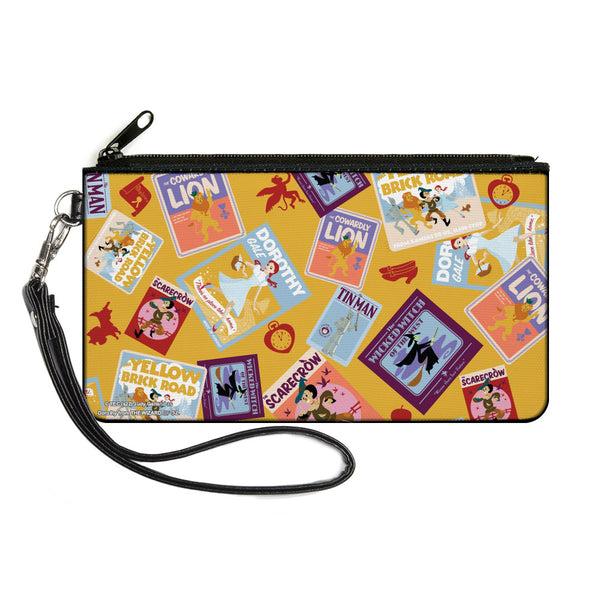 Buckle-Down Canvas Zipper Wallet - LARGE - The Wizard of Oz Vintage Picture Cards Scattered Yellow