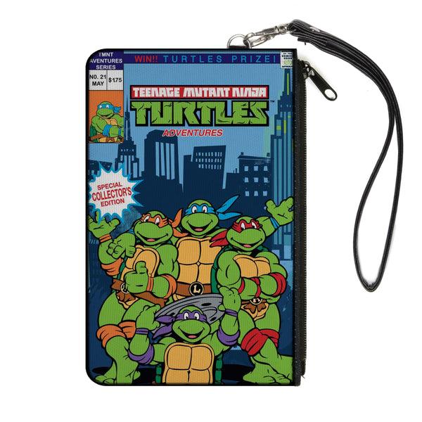 Buckle-Down Canvas Zipper Wallet - LARGE - TMNT Adventure Series No.21 Comic Book Cover Pose Blues