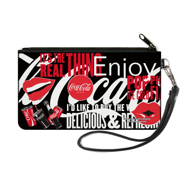 Buckle-Down Canvas Zipper Wallet - SMALL - Coca-Cola IT'S THE REAL THING Collage Black/Red/White