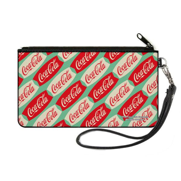 Buckle-Down Canvas Zipper Wallet - SMALL - Coca-Cola Script Marquee Logo Green/Red/White