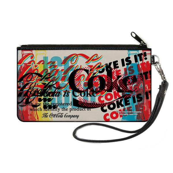 Buckle-Down Canvas Zipper Wallet - SMALL - COKE IS IT Pop Art Collage Multi Color