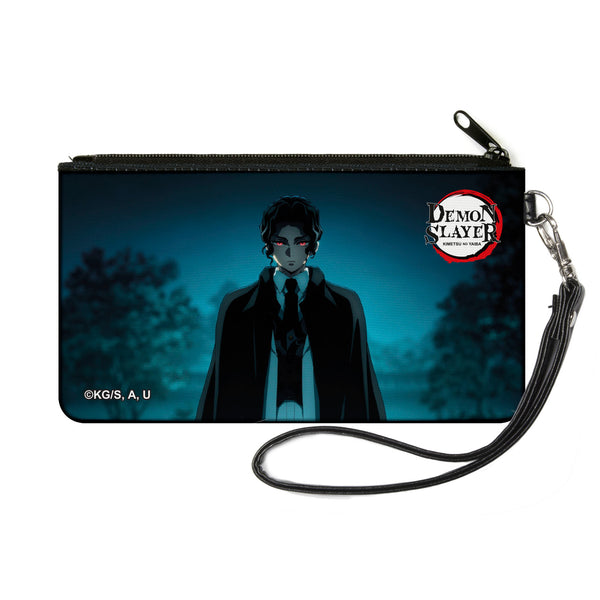 Buckle-Down Canvas Zipper Wallet - SMALL - DEMON SLAYER Muzan Kibutsuji Standing Pose and Title Logo