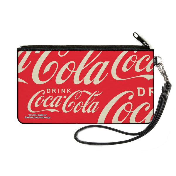 Buckle-Down Canvas Zipper Wallet - SMALL - DRINK COCA-COLA Close-Up Red/White