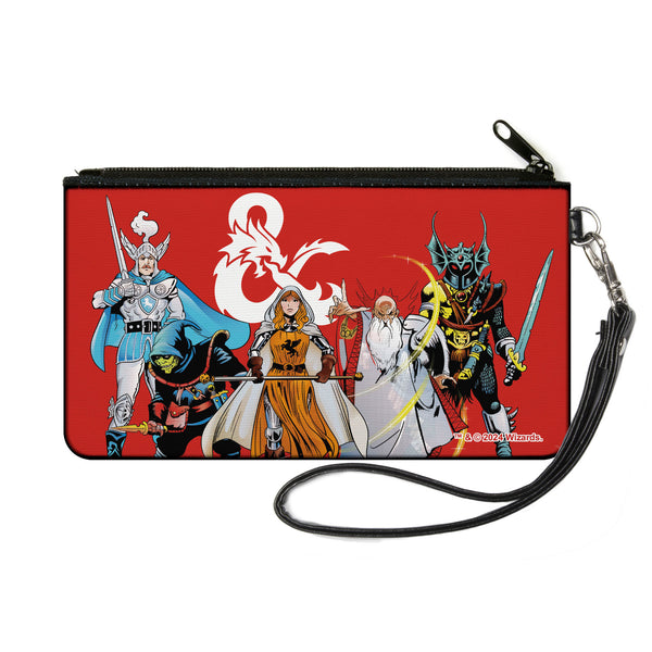 Buckle-Down Canvas Zipper Wallet - SMALL - Dungeons & Dragons Five Action Figure Group Pose Red