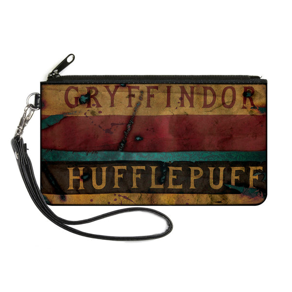 Buckle-Down Canvas Zipper Wallet - SMALL - GRYFFINDOR & HUFFLEPUFF Burnt Banners