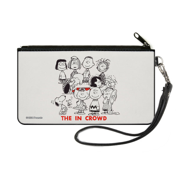 Buckle-Down Canvas Zipper Wallet - SMALL - Peanuts Gang THE IN CROWD Group Pose White/Black/Red