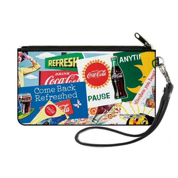 Buckle-Down Canvas Zipper Wallet - SMALL - Vintage Coca-Cola COME BACK REFRESHED Ads And Icons Collage