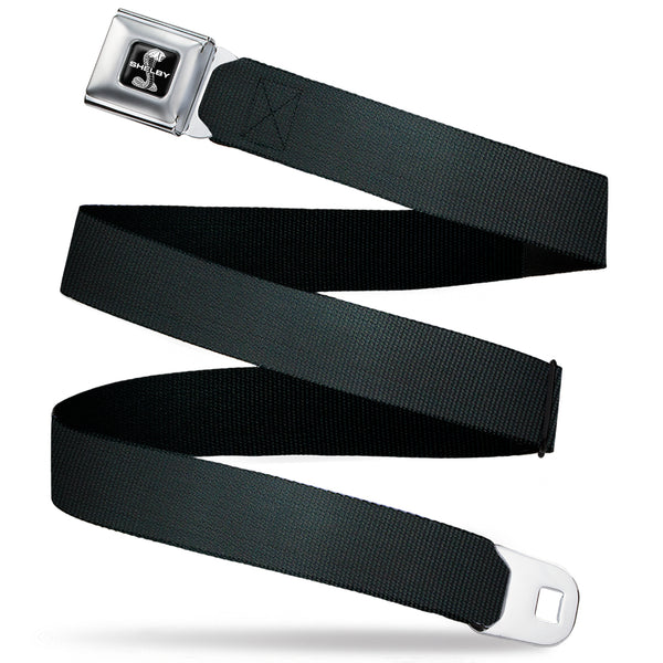 Buckle-Down Carroll Shelby Cobra Split Full Color Black White Seatbelt Belt - Carroll Shelby Cobra Black Webbing