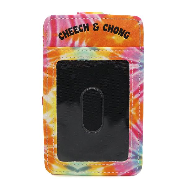 Buckle-Down Cheech And Chong Vegan Leather Wallet ID Card Holder Faces Multi Color Tie Dy