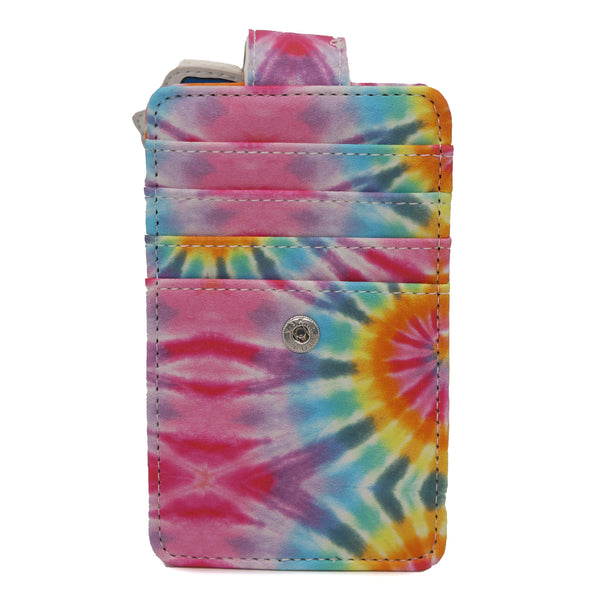 Buckle-Down Cheech And Chong Vegan Leather Wallet ID Card Holder Faces Multi Color Tie Dy