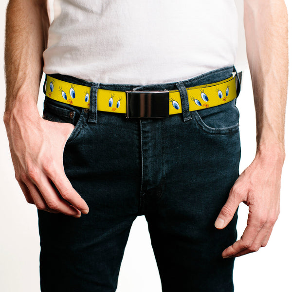 Buckle-Down Chrome Buckle Web Belt - Tweety Bird Expressions2 Webbing