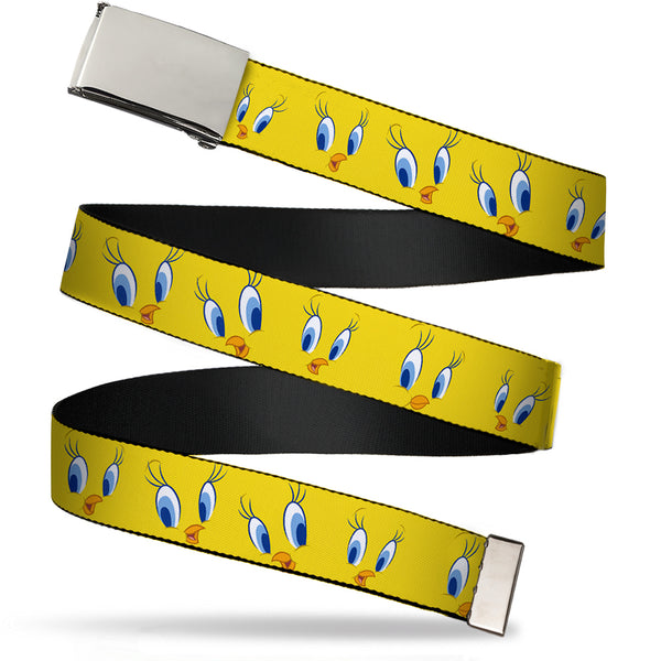 Buckle-Down Chrome Buckle Web Belt - Tweety Bird Expressions2 Webbing