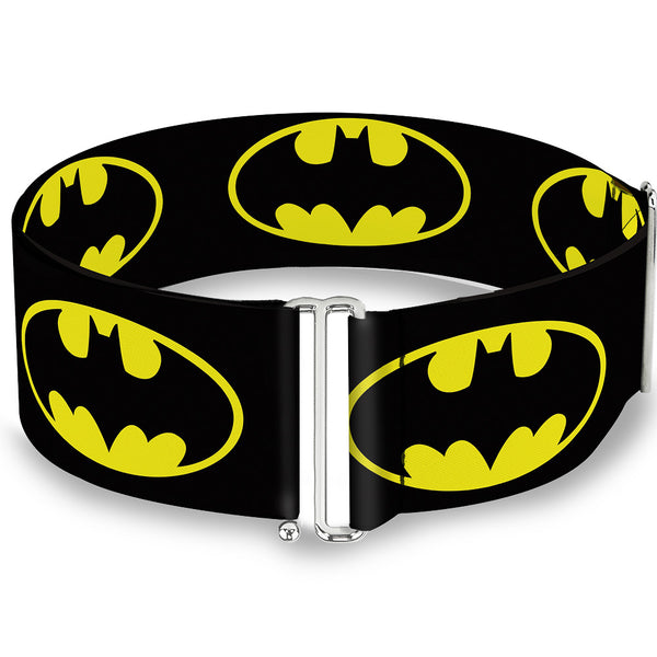 Buckle-Down Cinch Waist Belt - Batman Shield Black Yellow