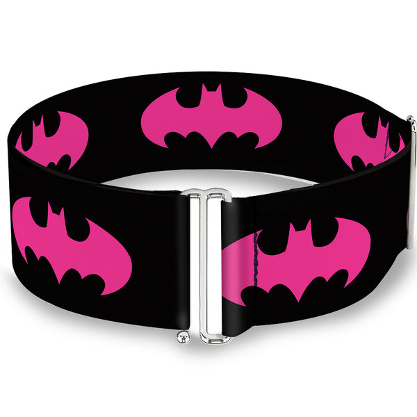 Buckle-Down Cinch Waist Belt - Batman Signal Black Fuchsia