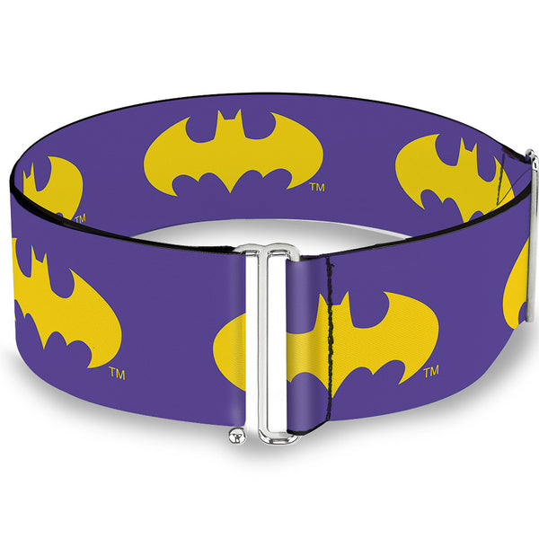 Buckle-Down Cinch Waist Belt - Batman Signal Purple Yellow