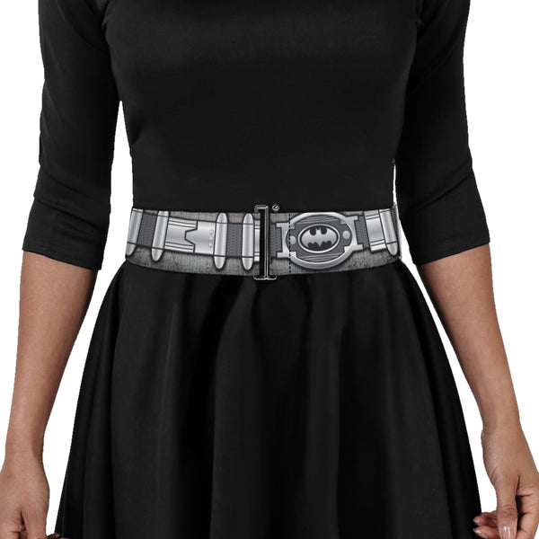 Buckle-Down Cinch Waist Belt - Batman Utility Belt Grays